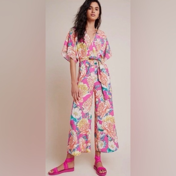 FARM Rio Pants - FARM Rio Floral pant suit- Pink and Yellow